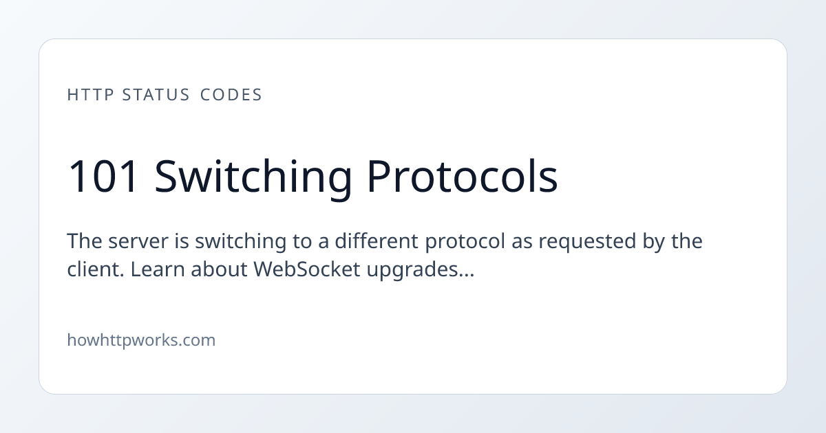Http 102 Processing 101 Switching Protocols | How HTTP Works
