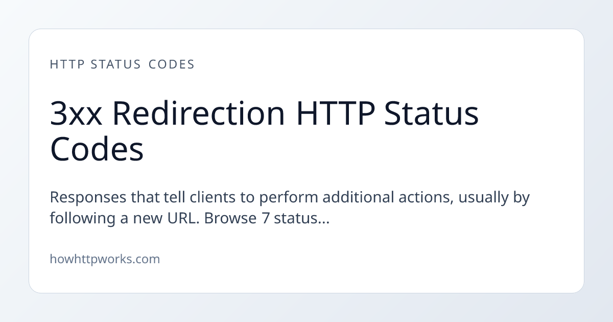 Vector Status Codes 3xx Redirection HTTP Status Codes | How HTTP Works