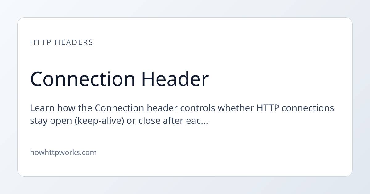 Connection Header | How HTTP Works