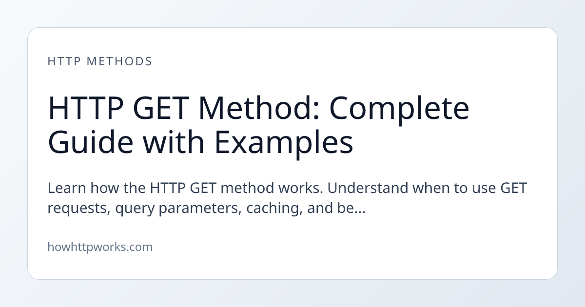 HTTP GET Method: Complete Guide with Examples | How HTTP Works