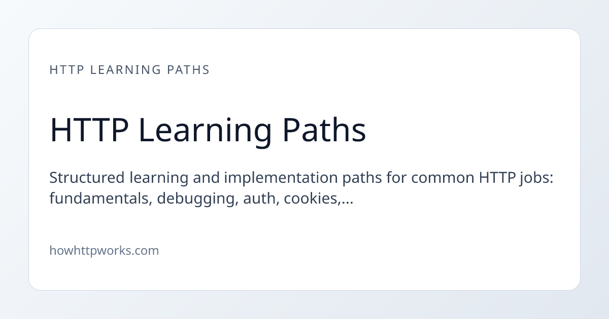 HTTP Learning Paths | How HTTP Works