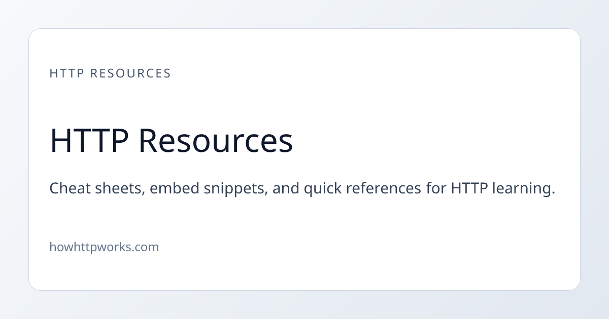 HTTP Resources | How HTTP Works