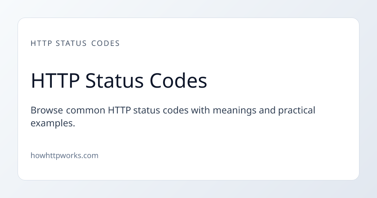 HTTP Status Codes | How HTTP Works