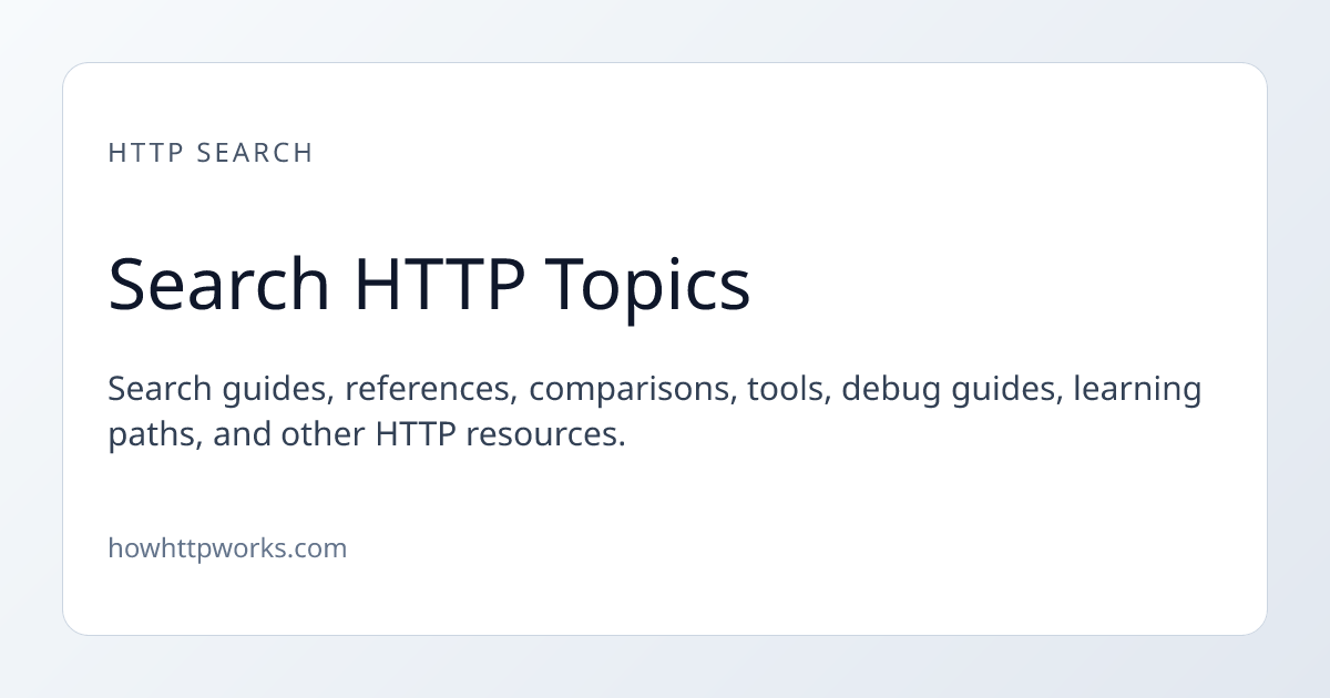 Search HTTP Topics | How HTTP Works
