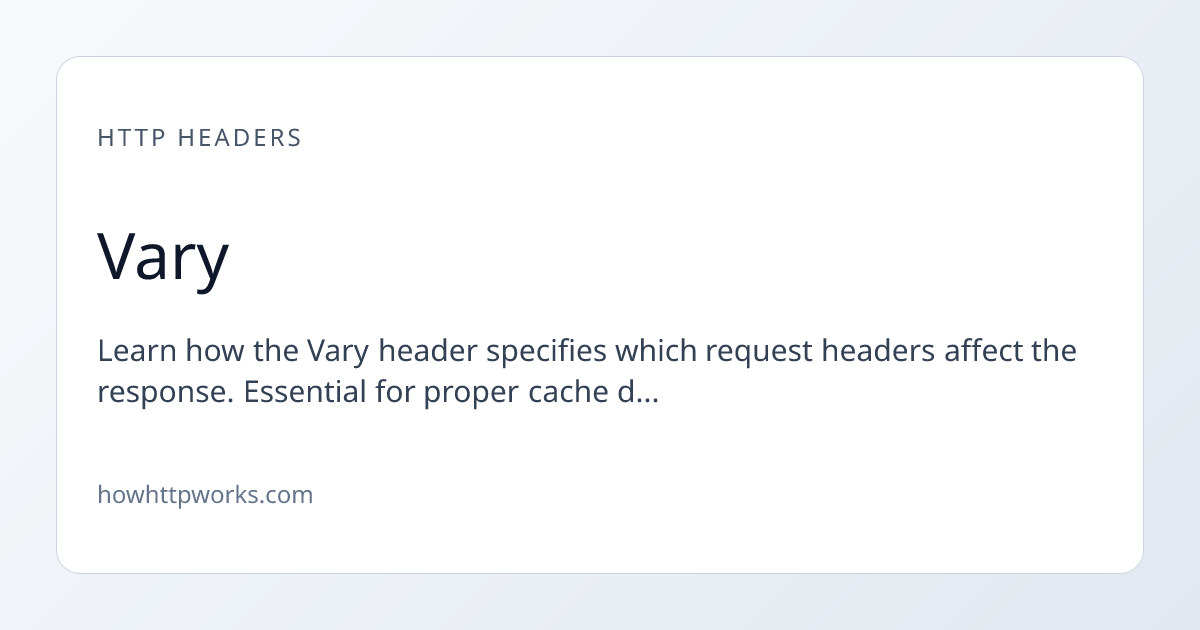 Vary | How HTTP Works