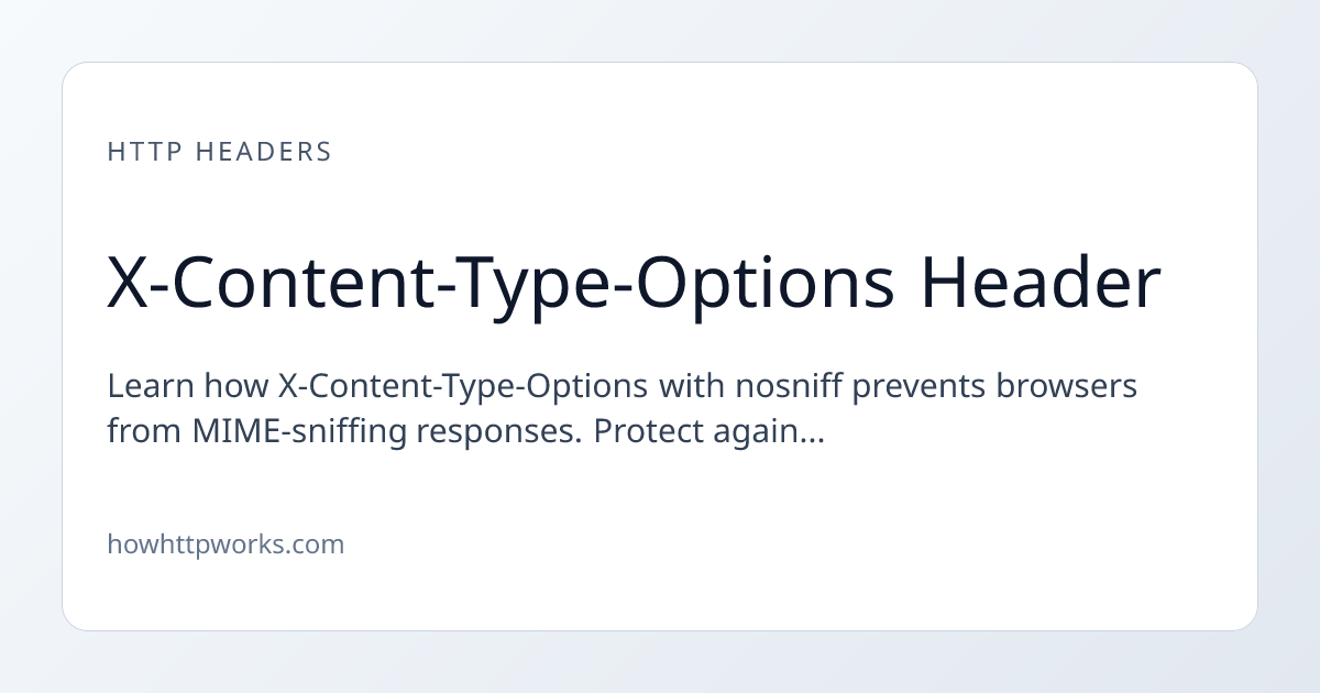 X-Content-Type-Options Header | How HTTP Works